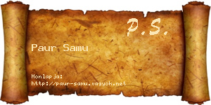 Paur Samu névjegykártya